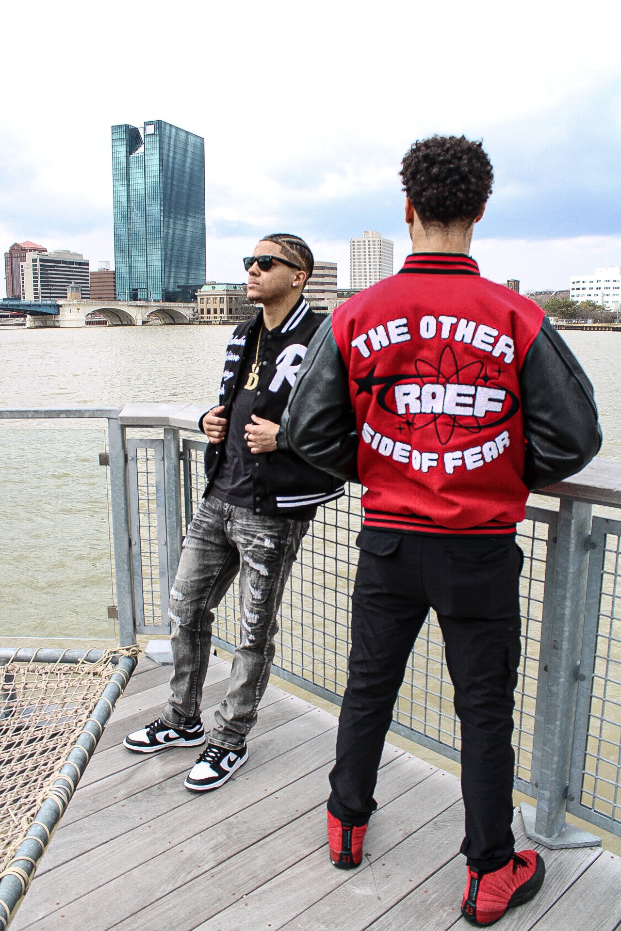 Raef Red Bomber Varsity Jacket