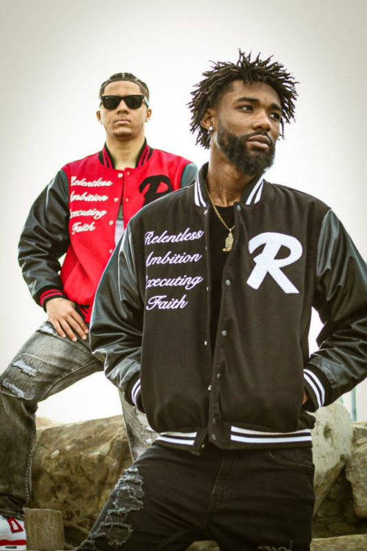 Raef Black and White Varsity Jacket